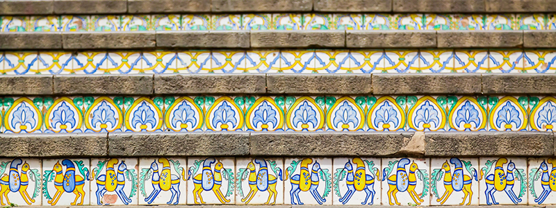 Keramikbeklædt trappe i Caltagirone